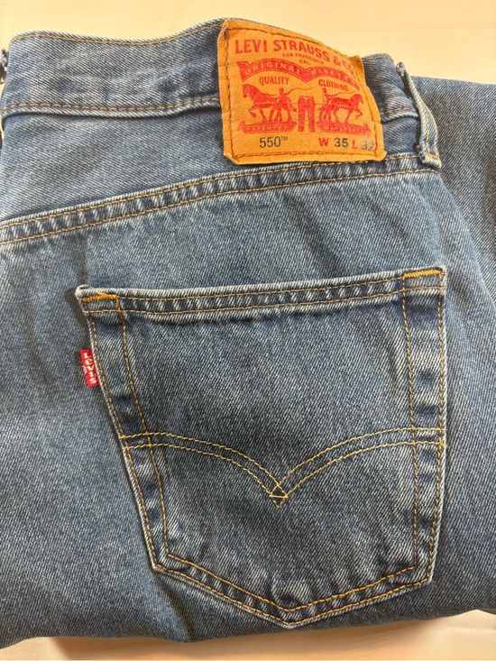 Levi's Other - Levi's 550 Relaxed Men's Jeans in Light Blue with Tan Patch 35x32